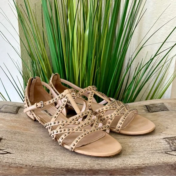 Miu Miu Studded Sandals - Picture 4 of 10